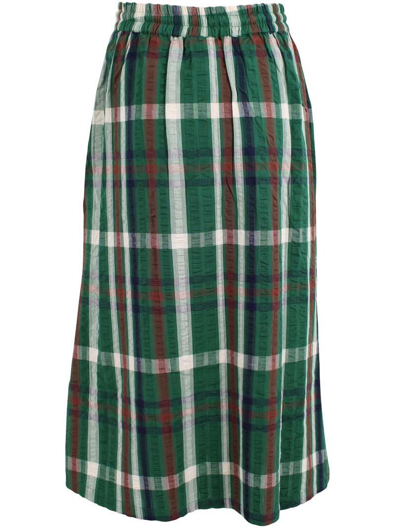 Danevisit Seersucker Skirt Dk Pine CHECK