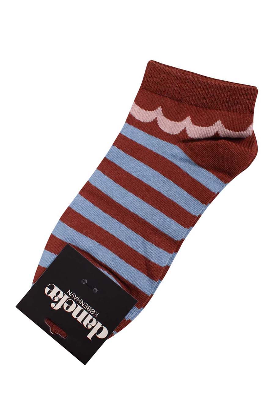 Danewalk With Me Low Socks Dk Brick/Lt Blue Grey