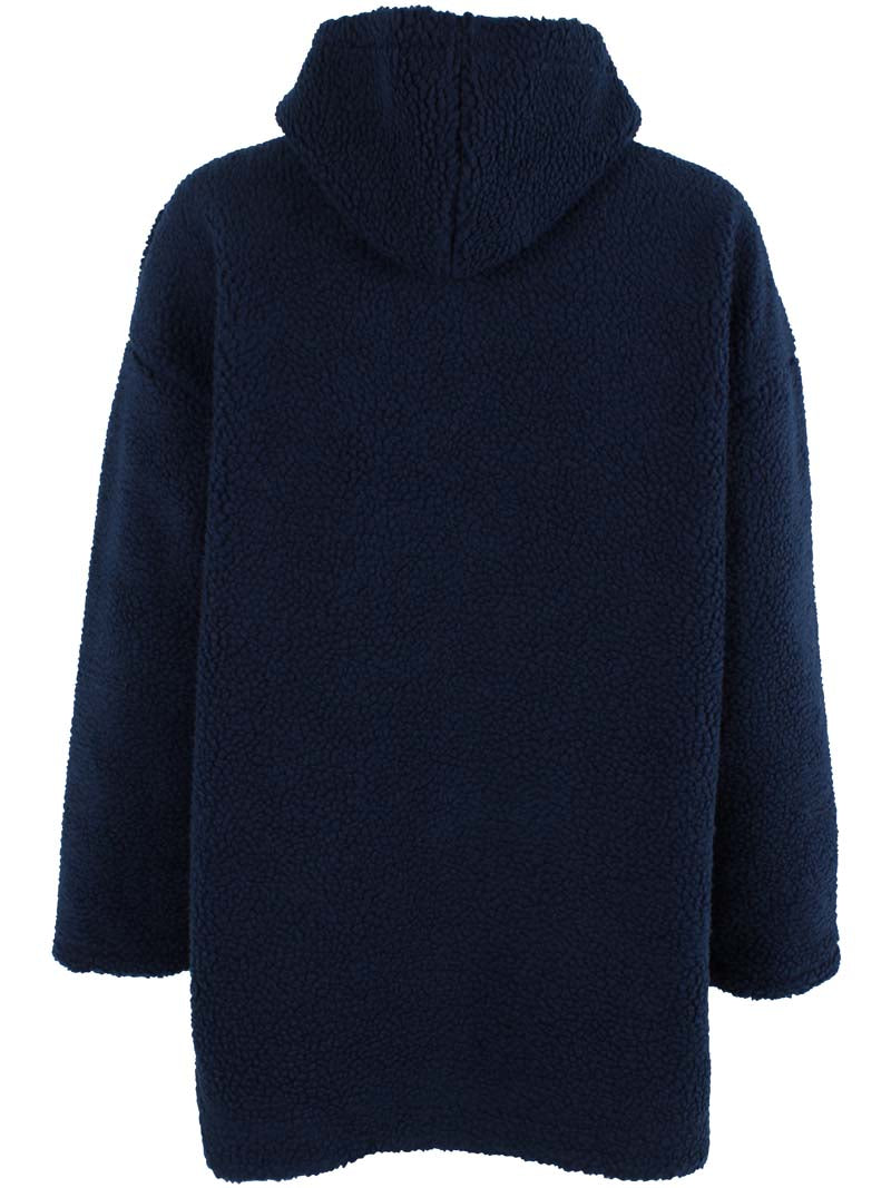 Fuzzy navyblå fleecejakke til kvinder