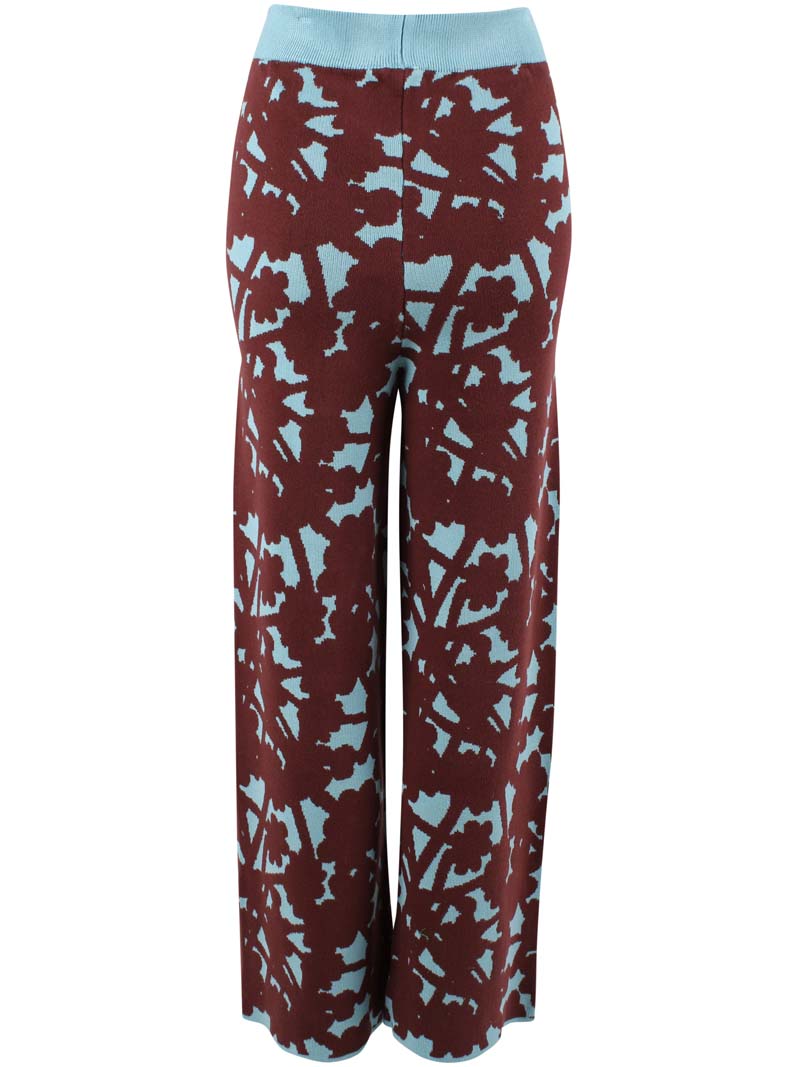Danexclusive Jaquard Viscose Pants Dk Merlot/Grey Duck