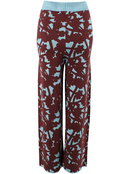 Danexclusive Jaquard Viscose Pants Dk Merlot/Grey Duck