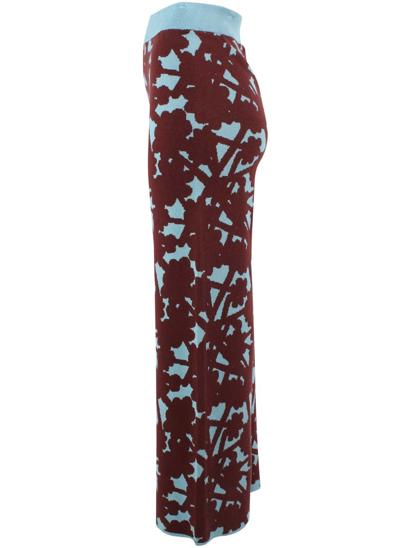 Danexclusive Jaquard Viscose Pants Dk Merlot/Grey Duck