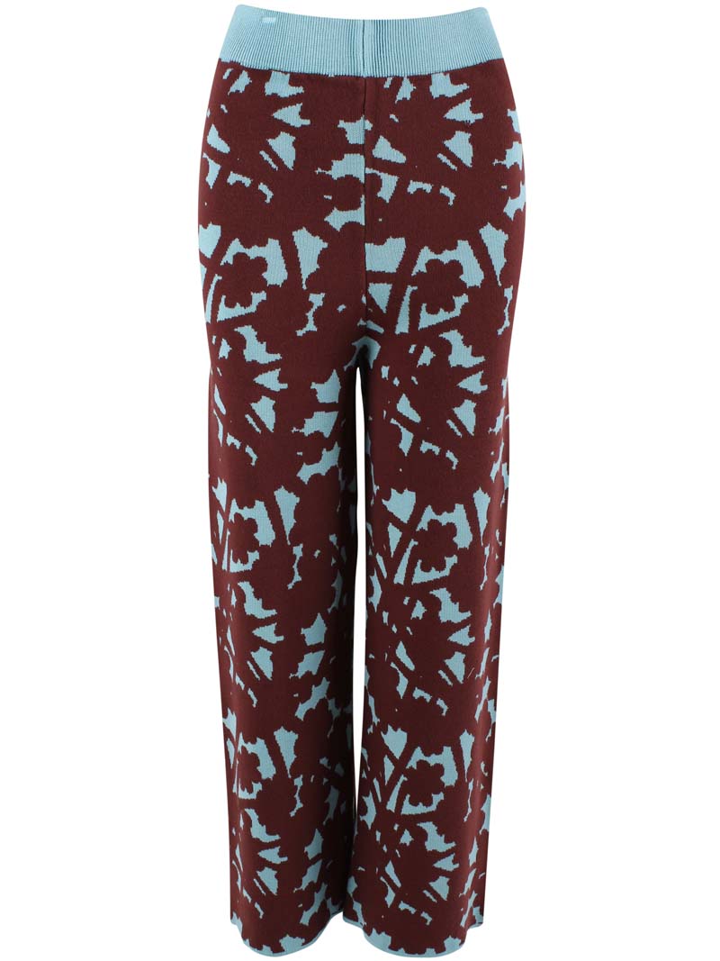 Danexclusive Jaquard Viscose Pants Dk Merlot/Grey Duck