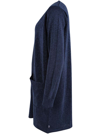 Danoffice – Glitzer-Cardigan in Dunkelmarineblau