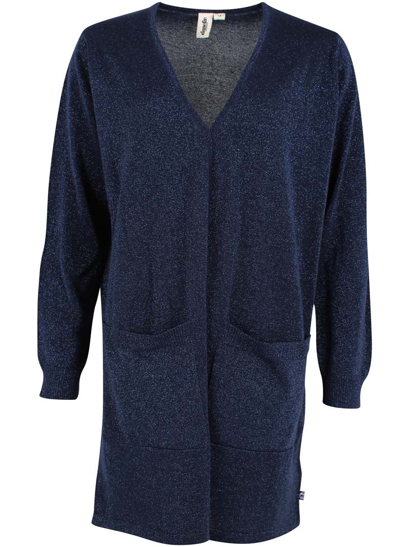 Danoffice – Glitzer-Cardigan in Dunkelmarineblau