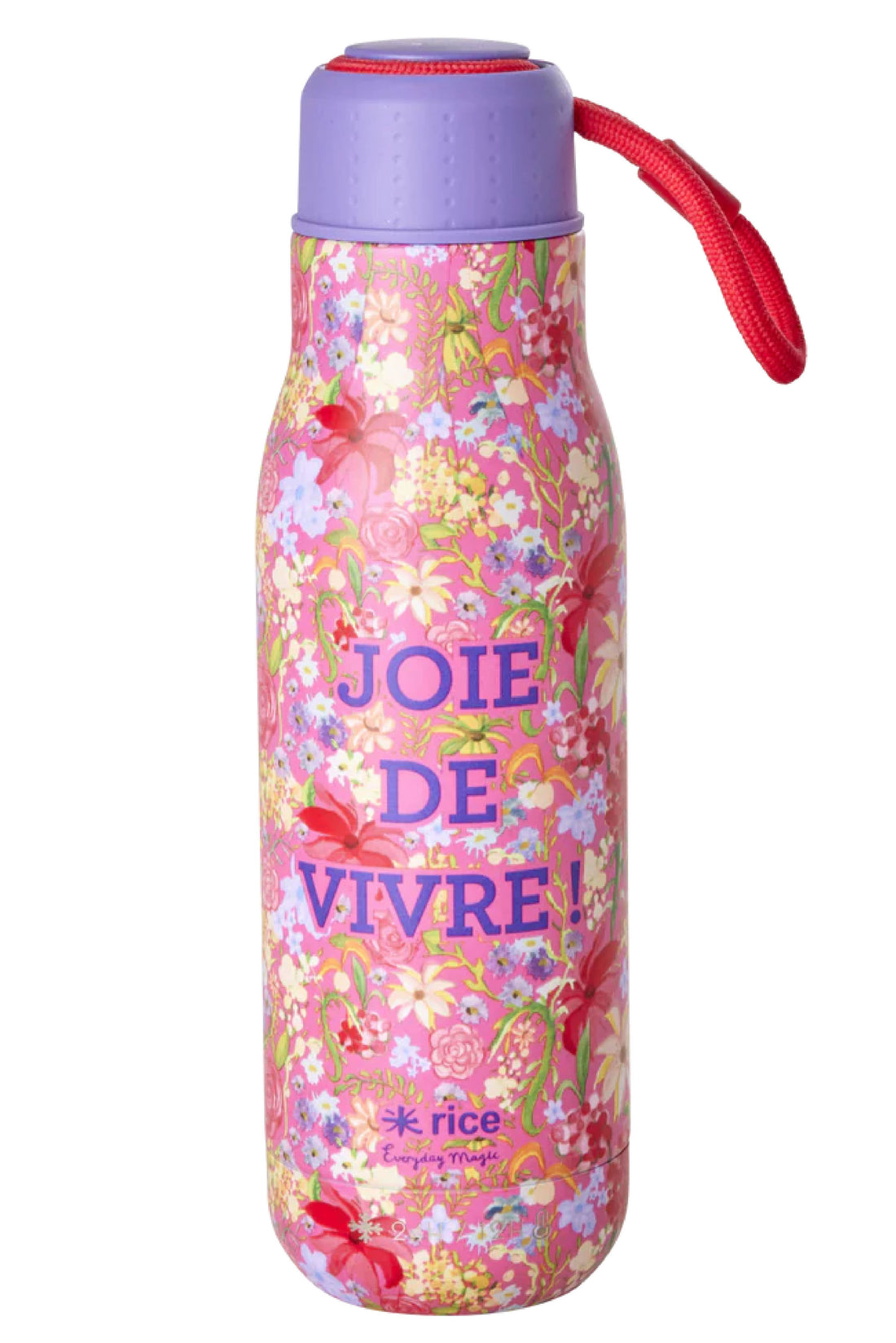 Rice Drikkedunk Rustfri Stål Pink Swedish Flower