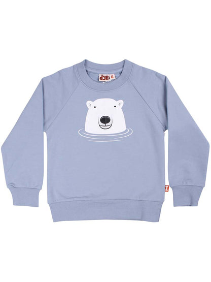 Skøn sweatshirt til børn med print af sød isbjørn