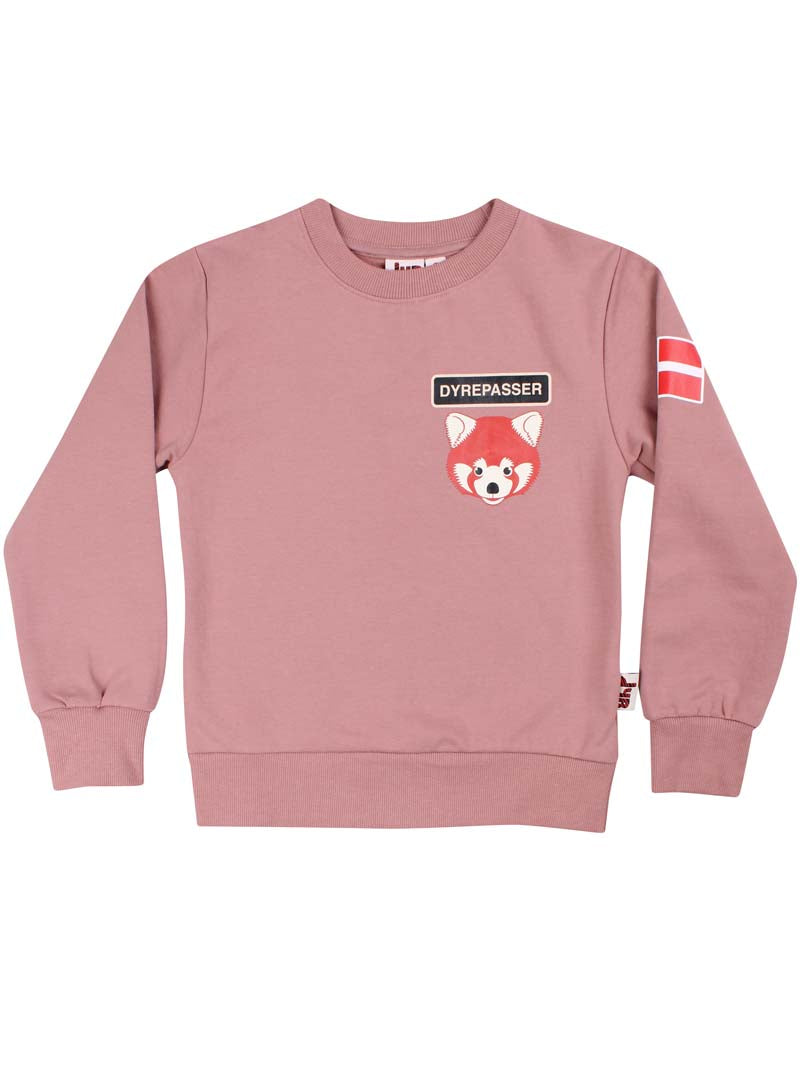 Sød dyrepasser sweatshirt til børn med print af rød panda