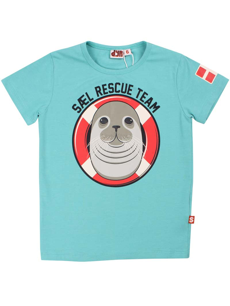 Sød t-shirt til børn med print af grå sæl