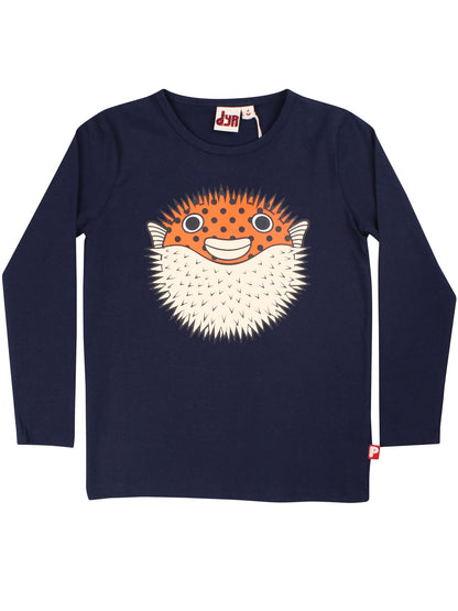 Lækker langærmet bluse til børn med print af pindsvinefisk fra Dyr Cph