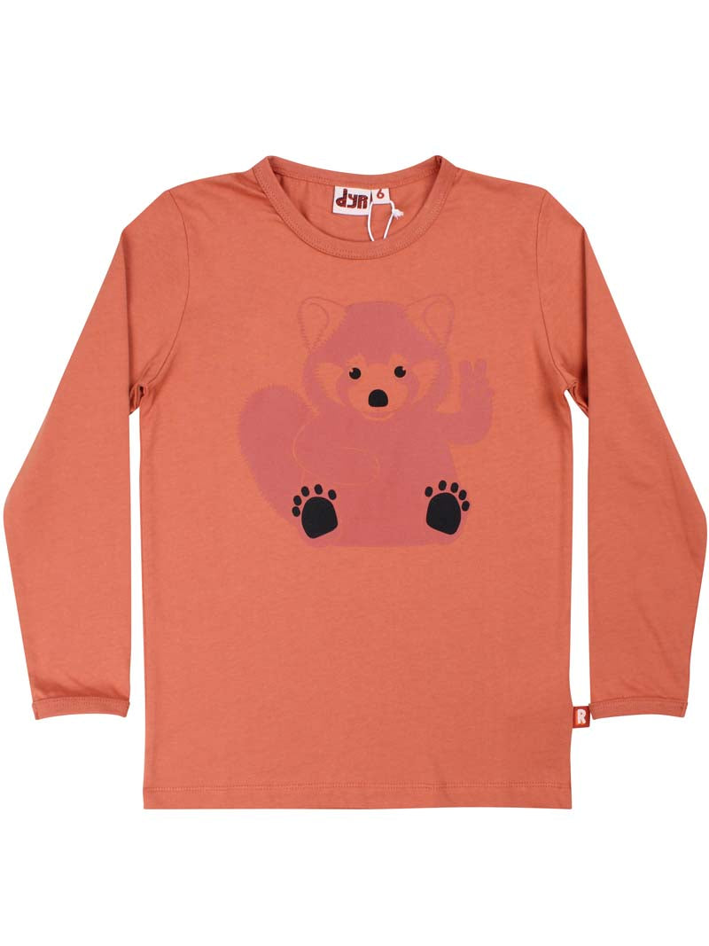 Bluse med rød panda print-2