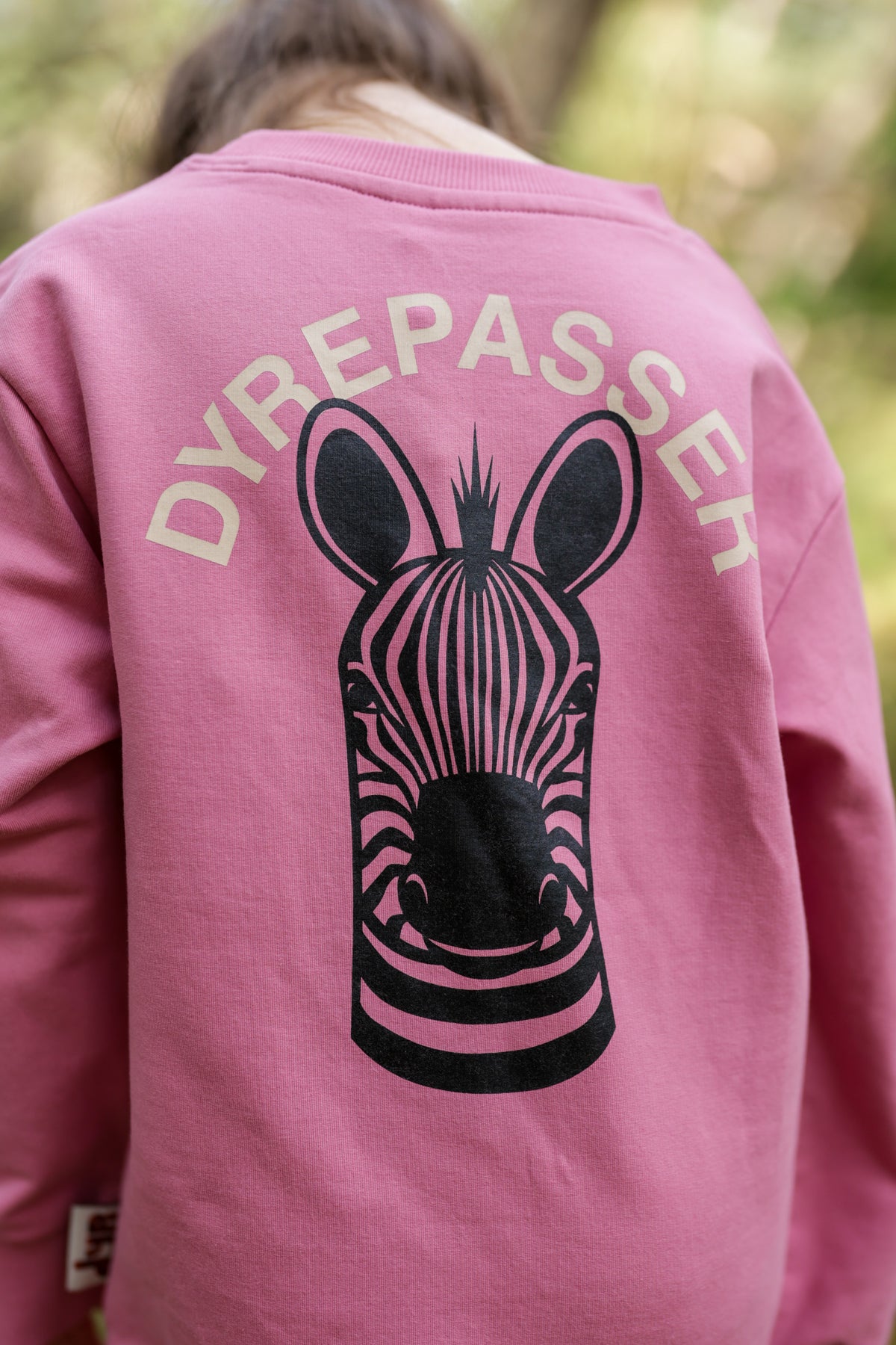 Sød dyrepasser sweatshirt til børn med print af zebra