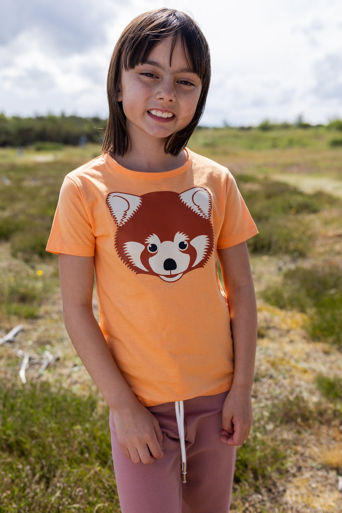 Dyrhide SS T Happy Apricot ROED PANDA