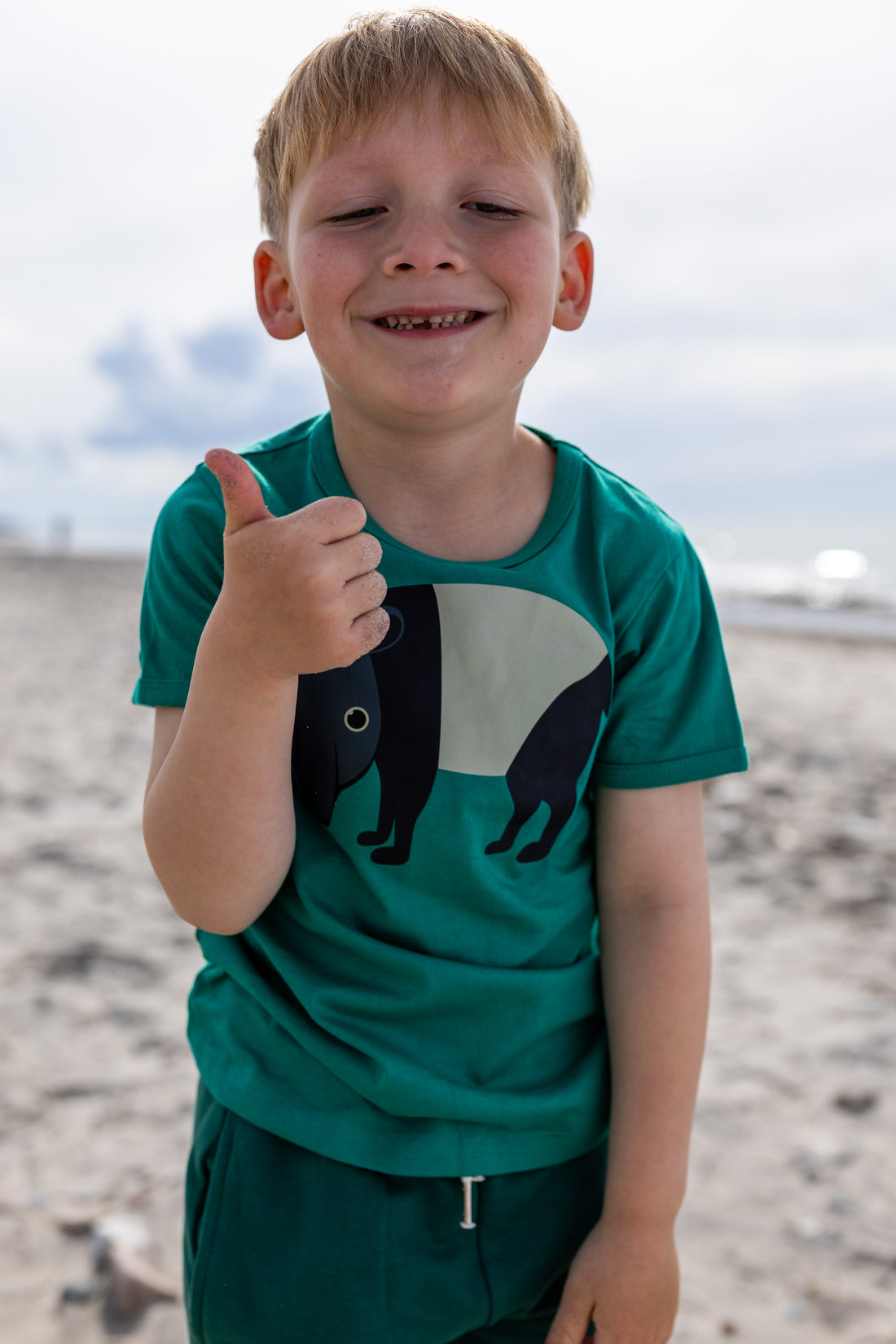 Grøn t-shirt med print