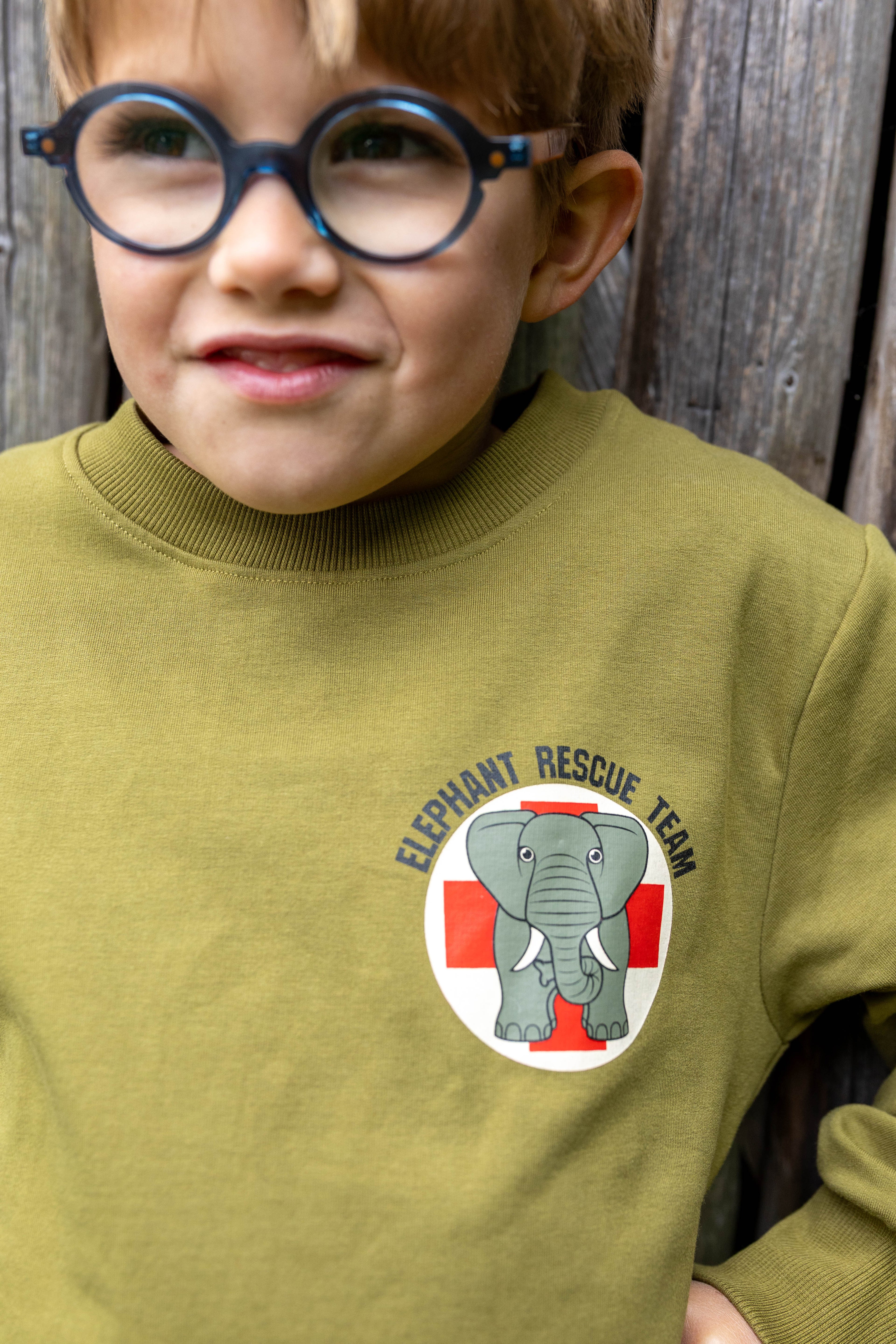 Dyrepasser Sweat Olive ELEFANT RESCUE