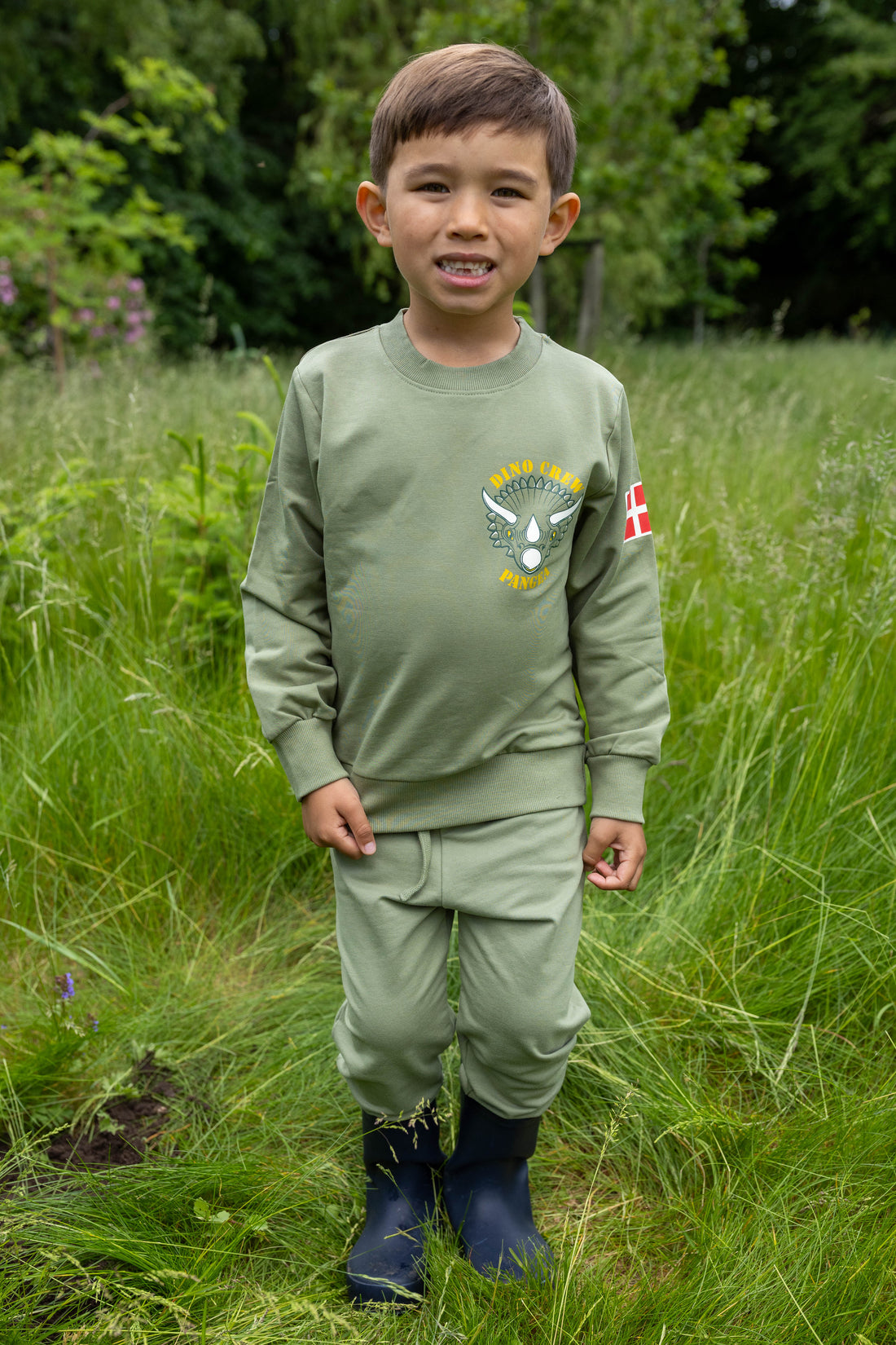 Dyrdino Crew Sweat Sage TRICERATOPS