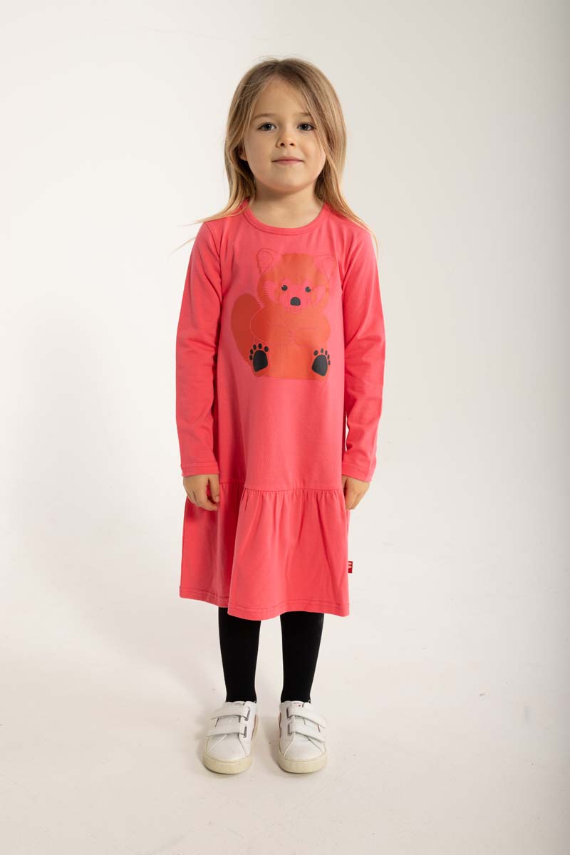 Dyrbirdy Dress Bright Pink FULL ROED PANDA