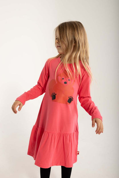 Dyrbirdy Dress Bright Pink FULL ROED PANDA