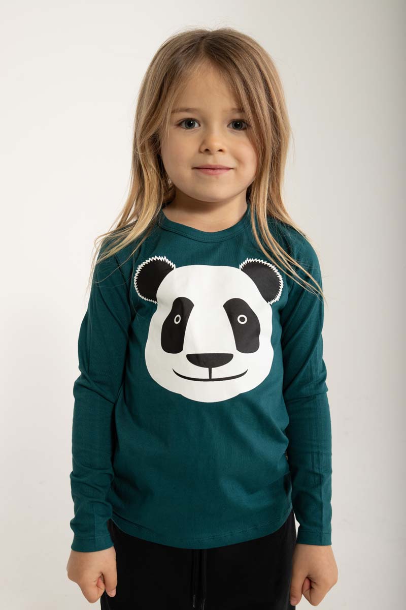 Lækker langærmet bluse til børn med print af panda fra Dyr Cph