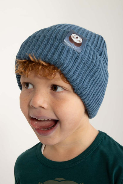 Dyrland Cotton Beanie Blue Grey