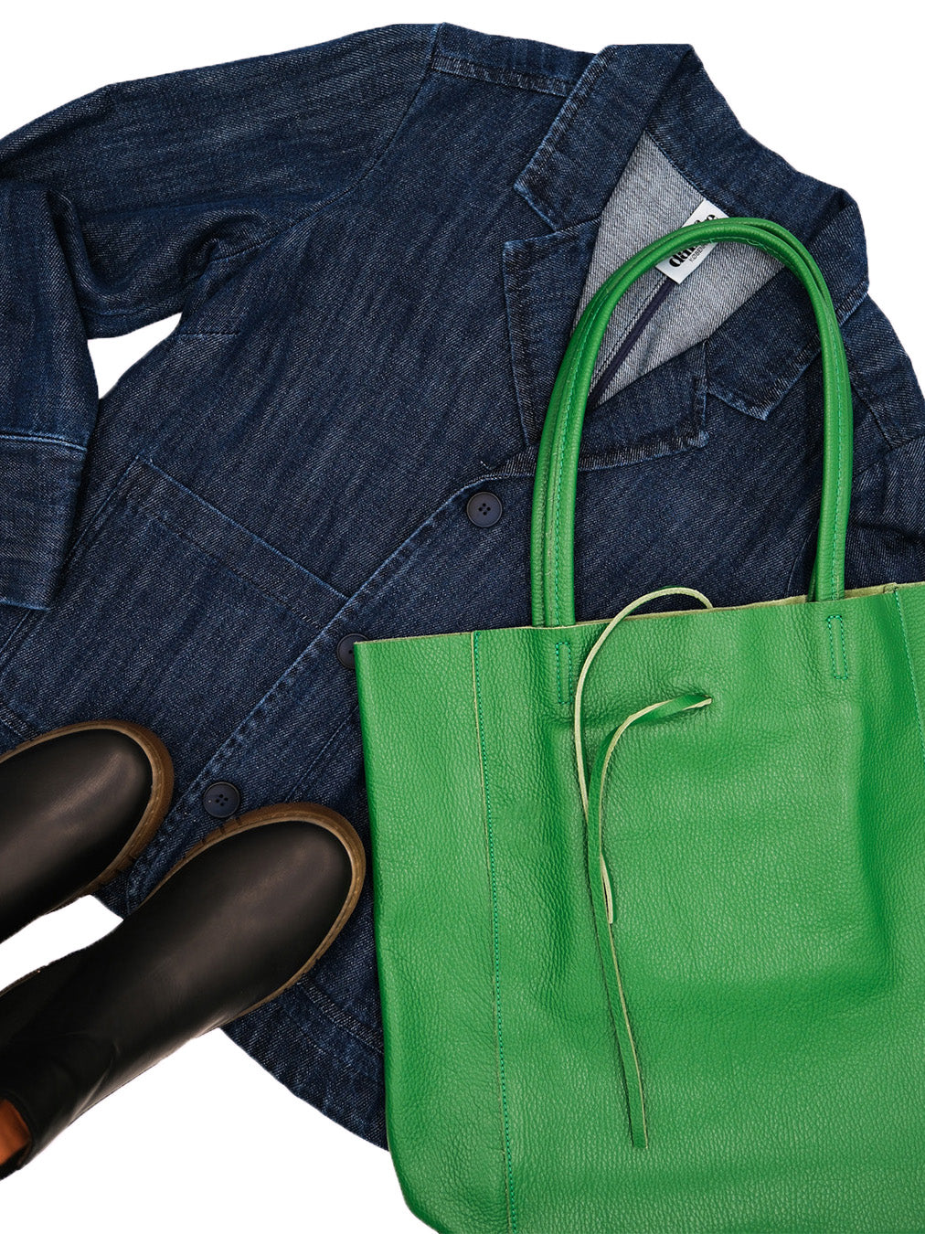 DaneHolstein Leather Tote Bag Green