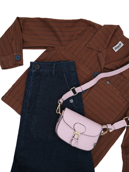 Danebernadotte Leather Shoulder Bag Lilac