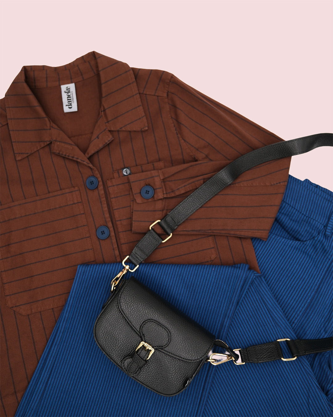 Danebernadotte Leather Shoulder Bag Black