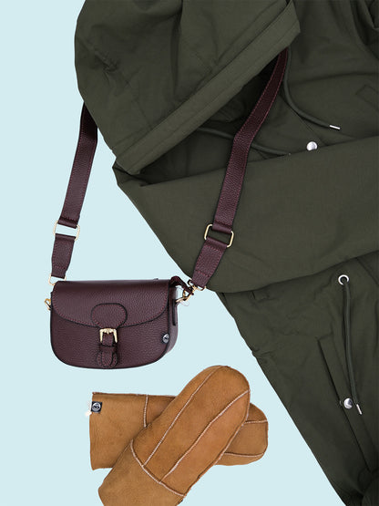 Danebernadotte Leather Shoulder Bag Red Wine