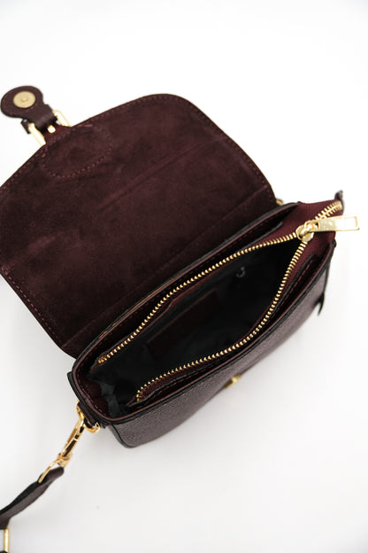 Danebernadotte Leather Shoulder Bag Red Wine