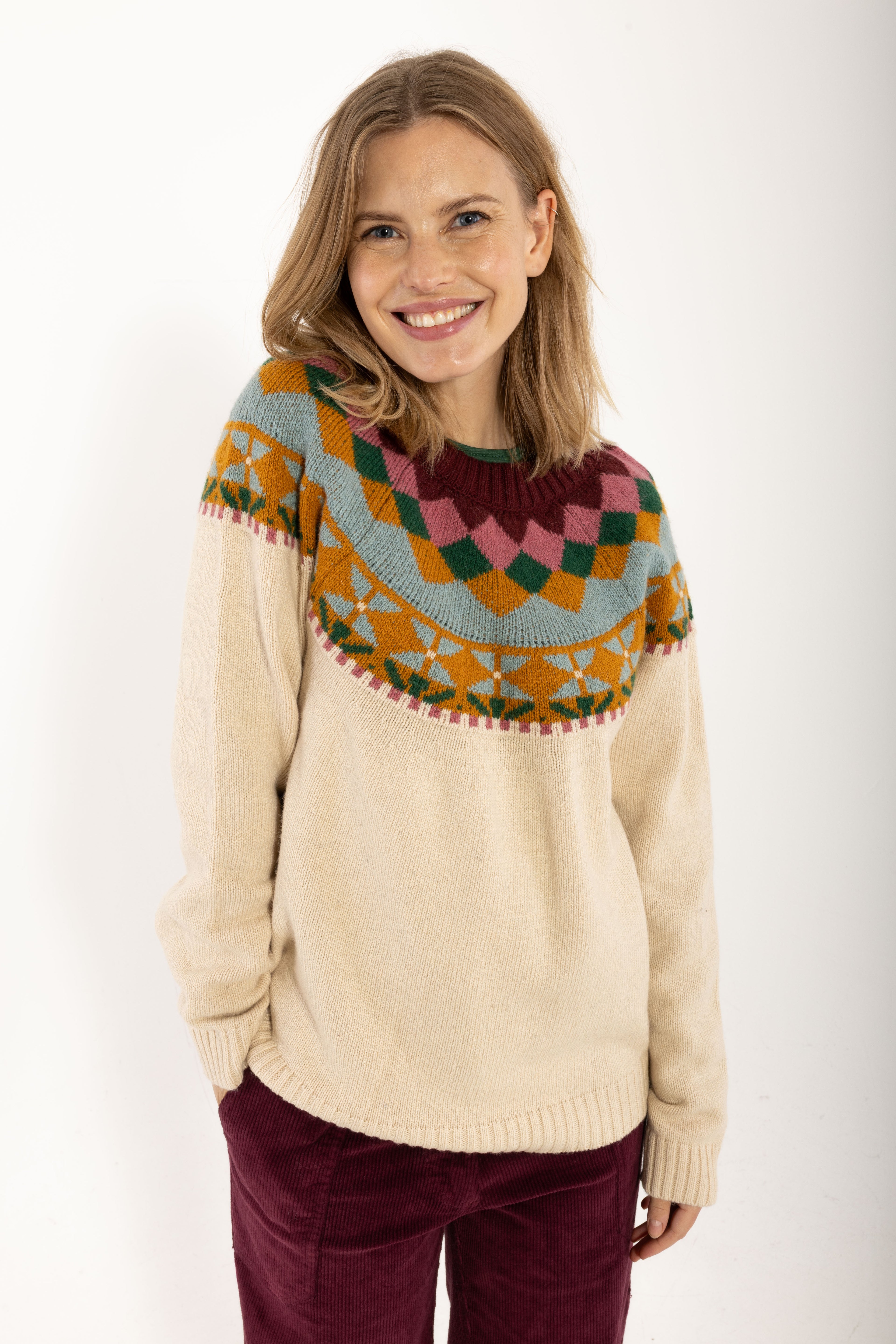 Daneglamping Wool Sweater Light Beige Jaquard 26