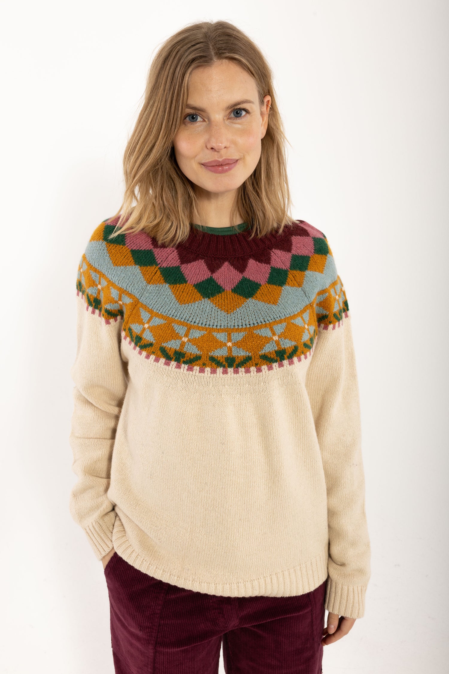 Daneglamping Wool Sweater Light Beige Jaquard 26