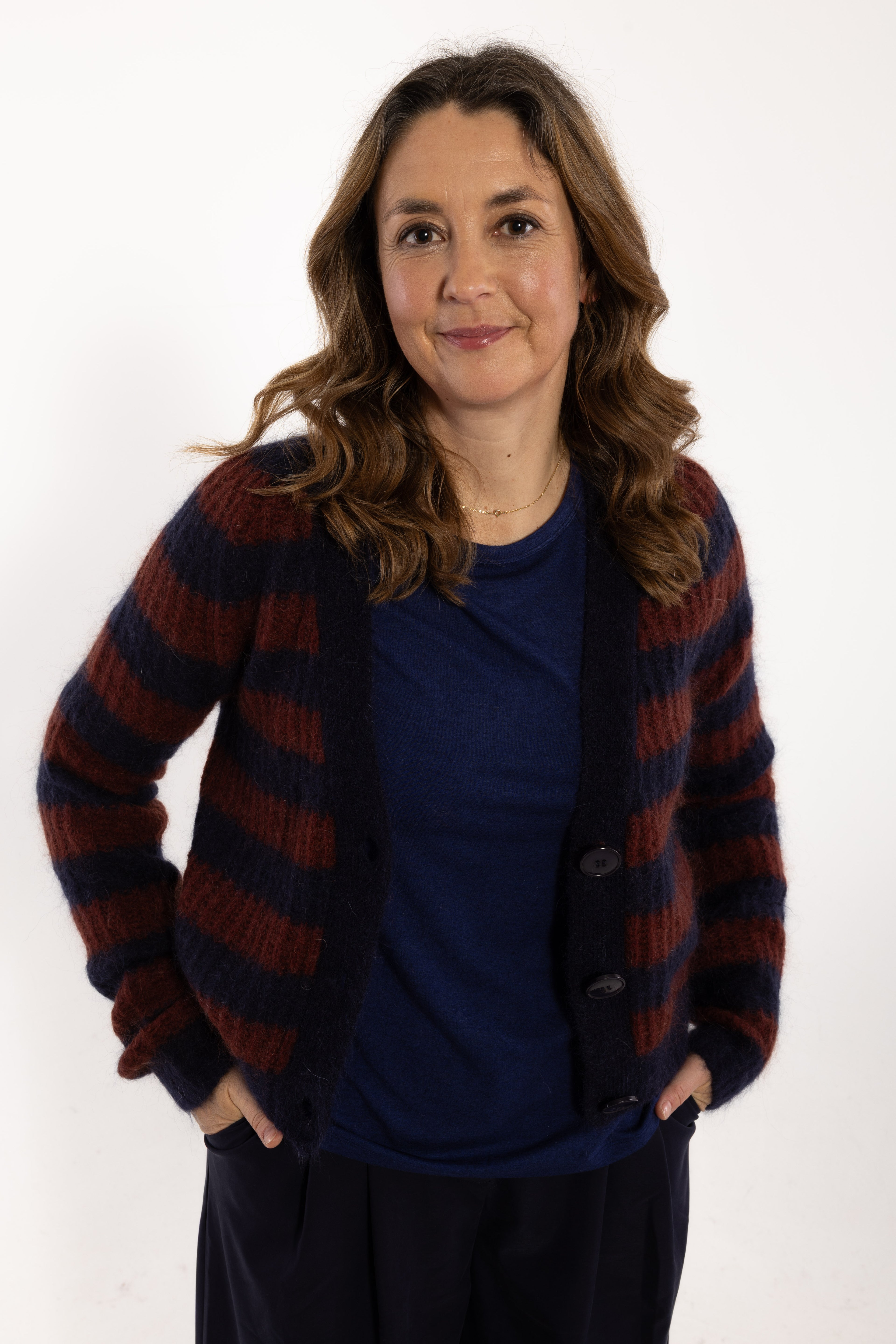 Danadorable Mohair Cardigan Dark Navy/Dark Wine