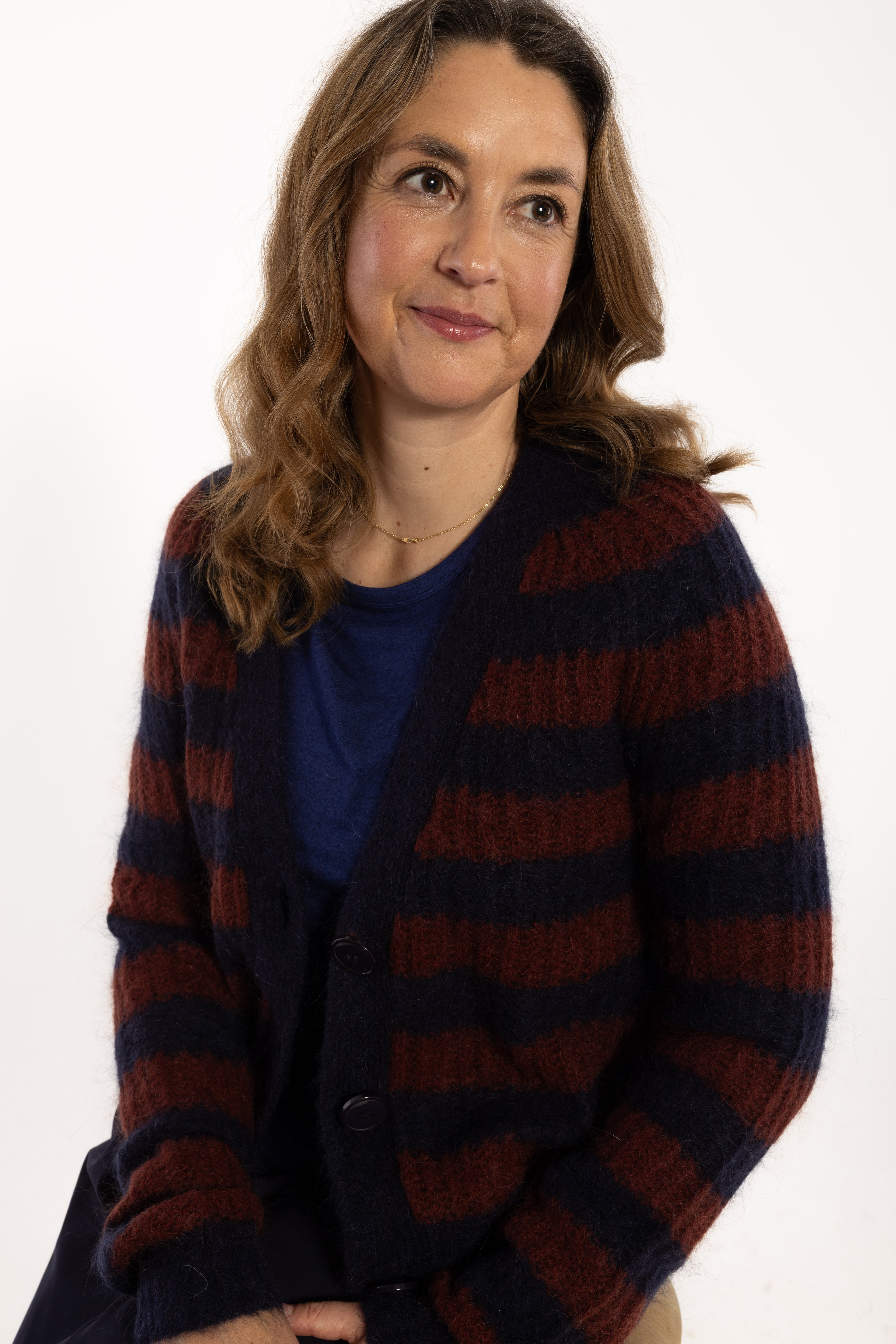 Danadorable Mohair Cardigan Dark Navy/Dark Wine