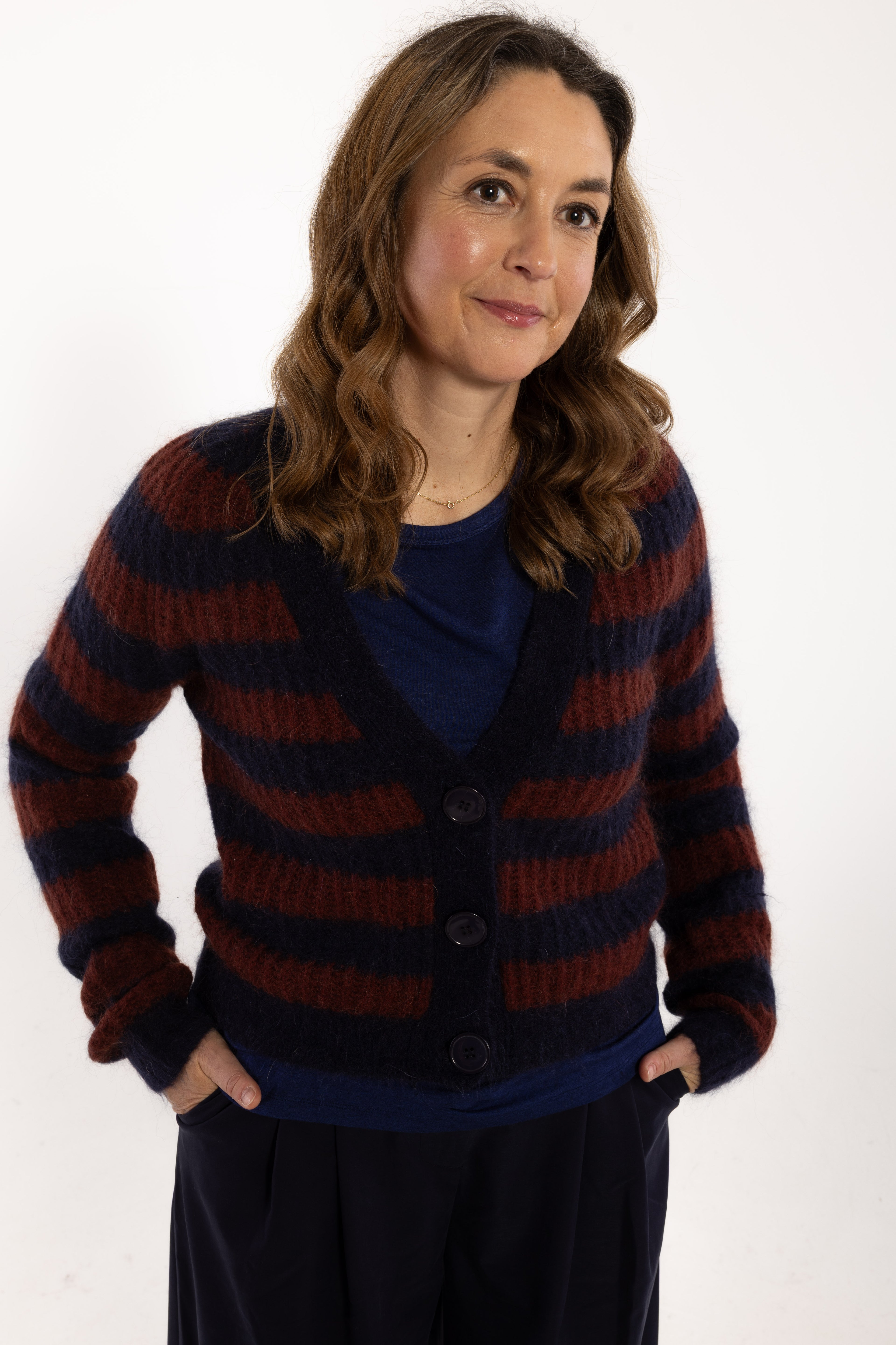 Danadorable Mohair Cardigan Dark Navy/Dark Wine