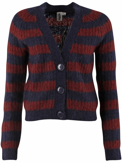 Danadorable Mohair Cardigan Dark Navy/Dark Wine