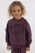 Sød grålilla sweatshirt til børn med print af vikingen Freja
