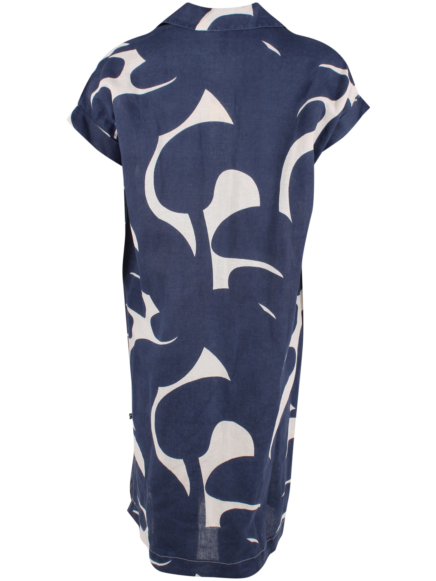 Fin mønstret skjortekjole i lækker hørblanding til kvinder