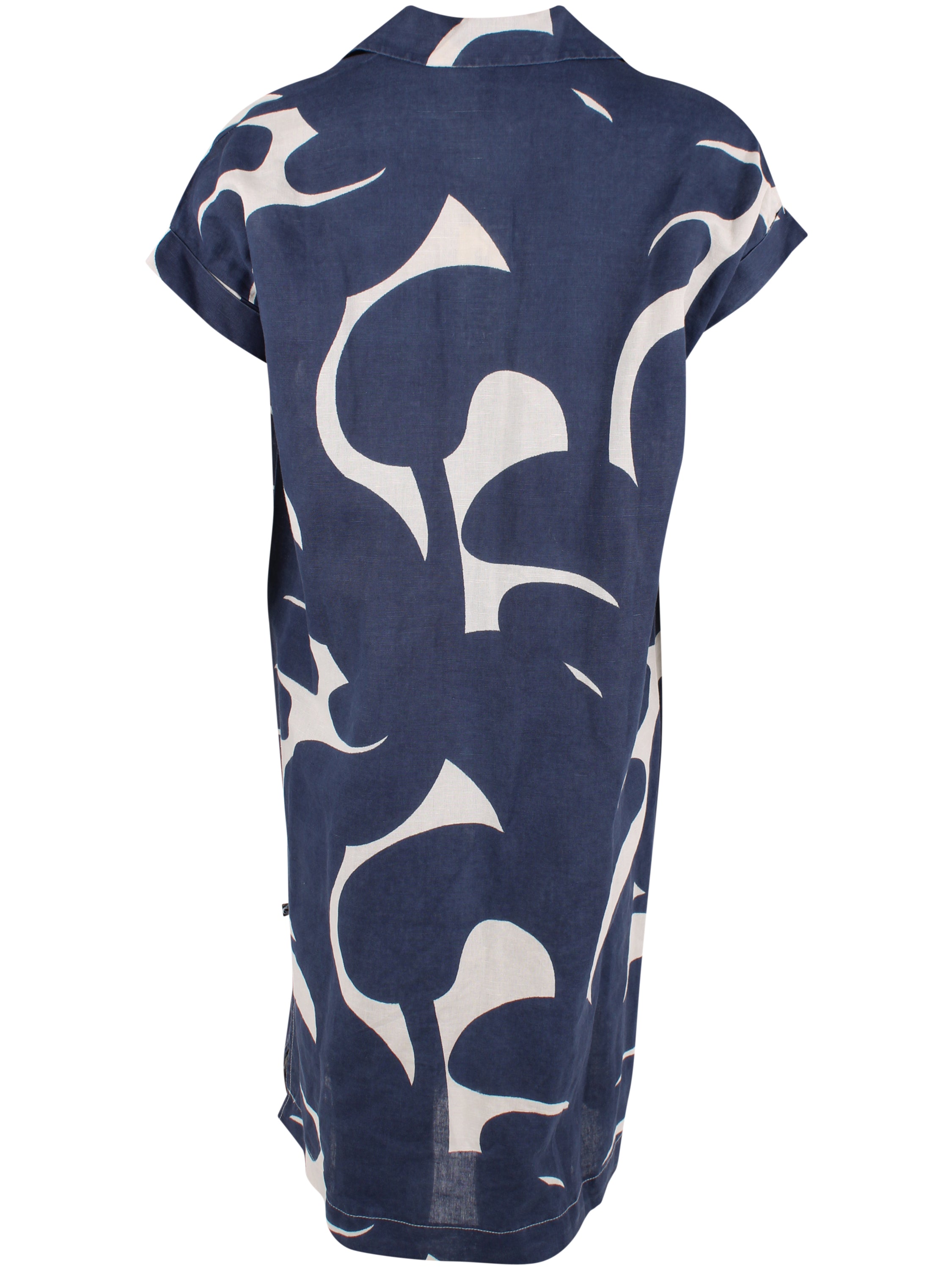 Fin mønstret skjortekjole i lækker hørblanding til kvinder