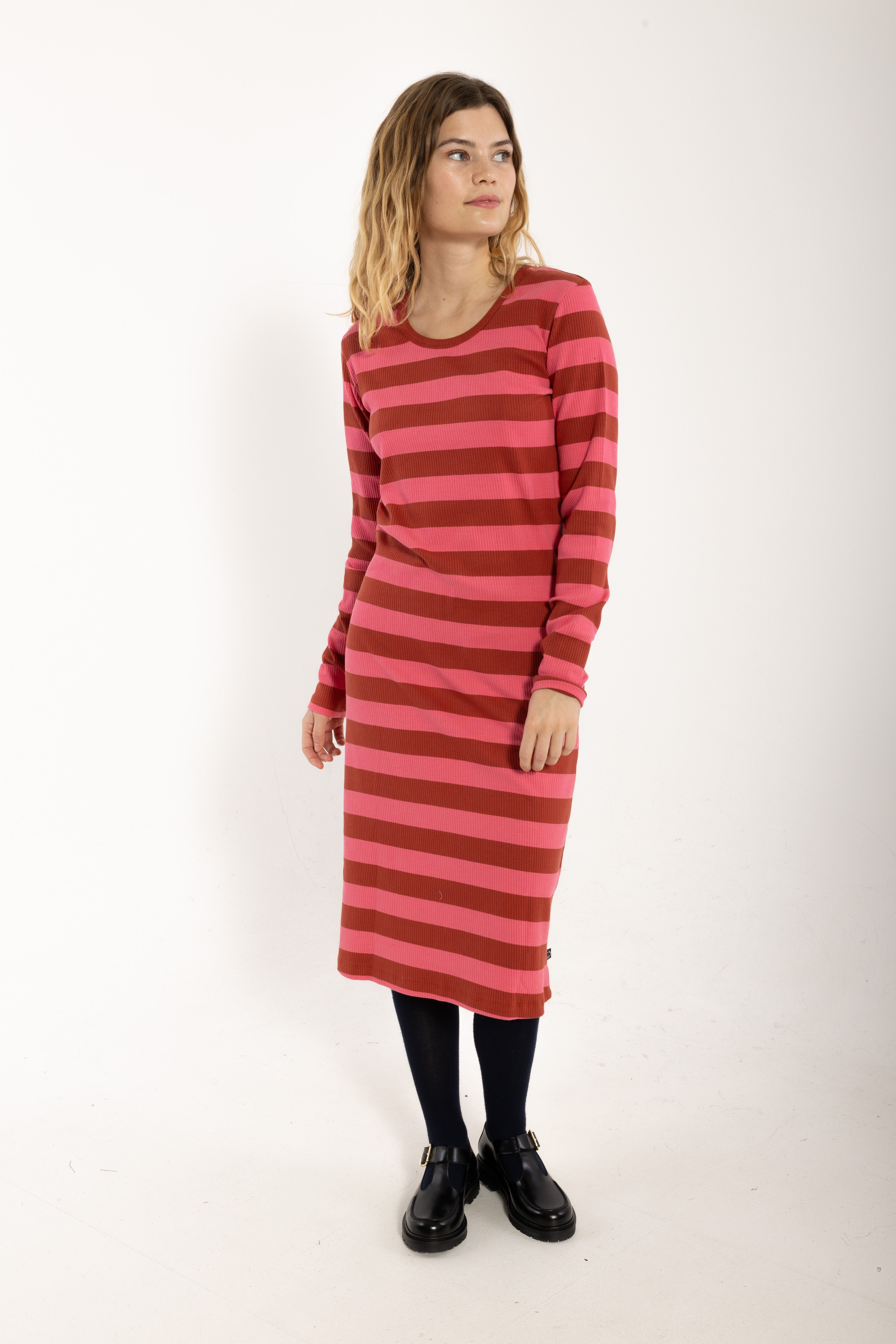 Danicon LS Ribbing Dresss Chili/Soft Cherry