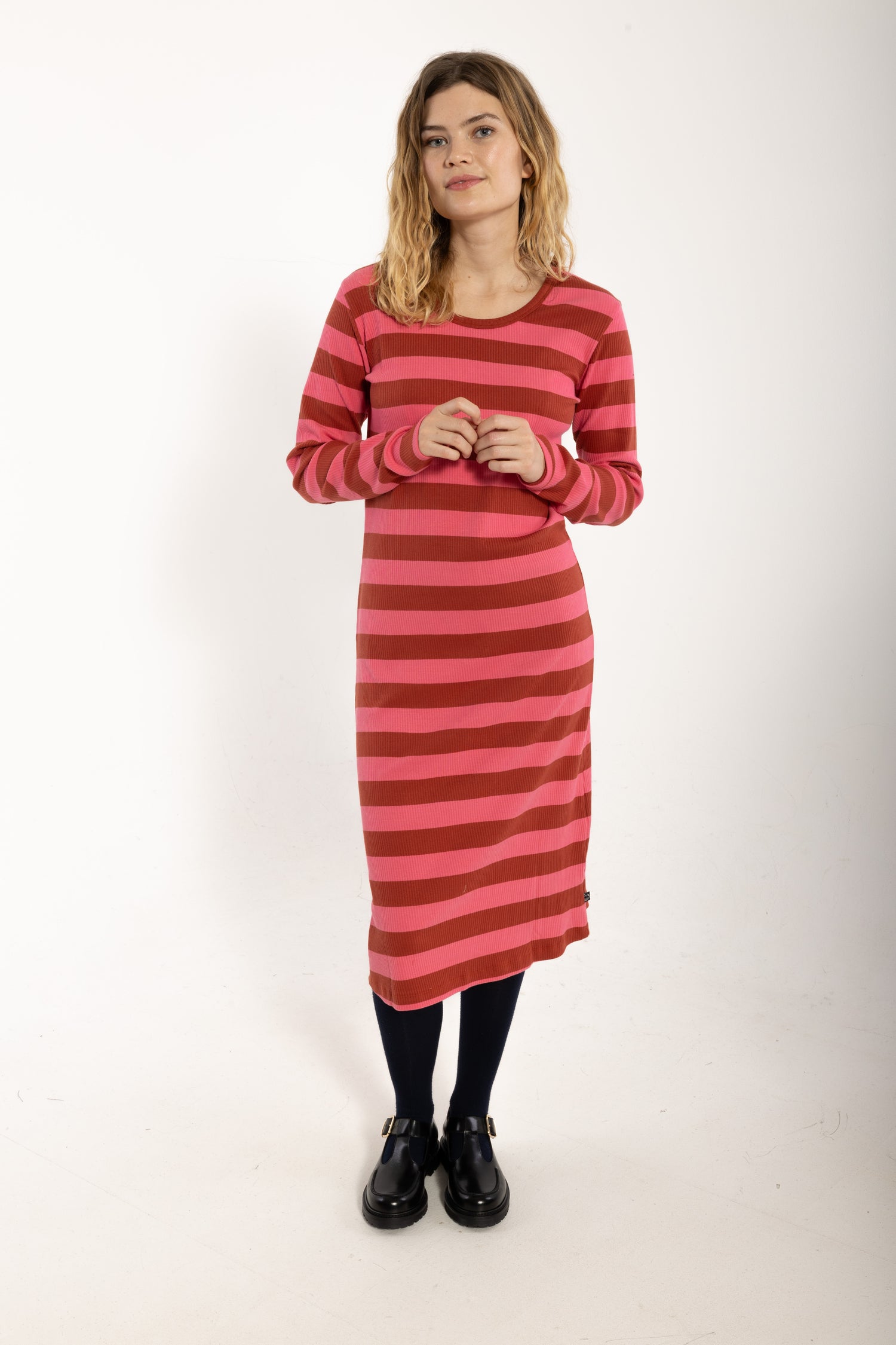 Danicon LS Ribbing Dresss Chili/Soft Cherry