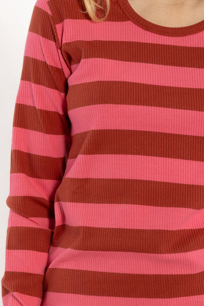 Danicon LS Ribbing Dresss Chili/Soft Cherry