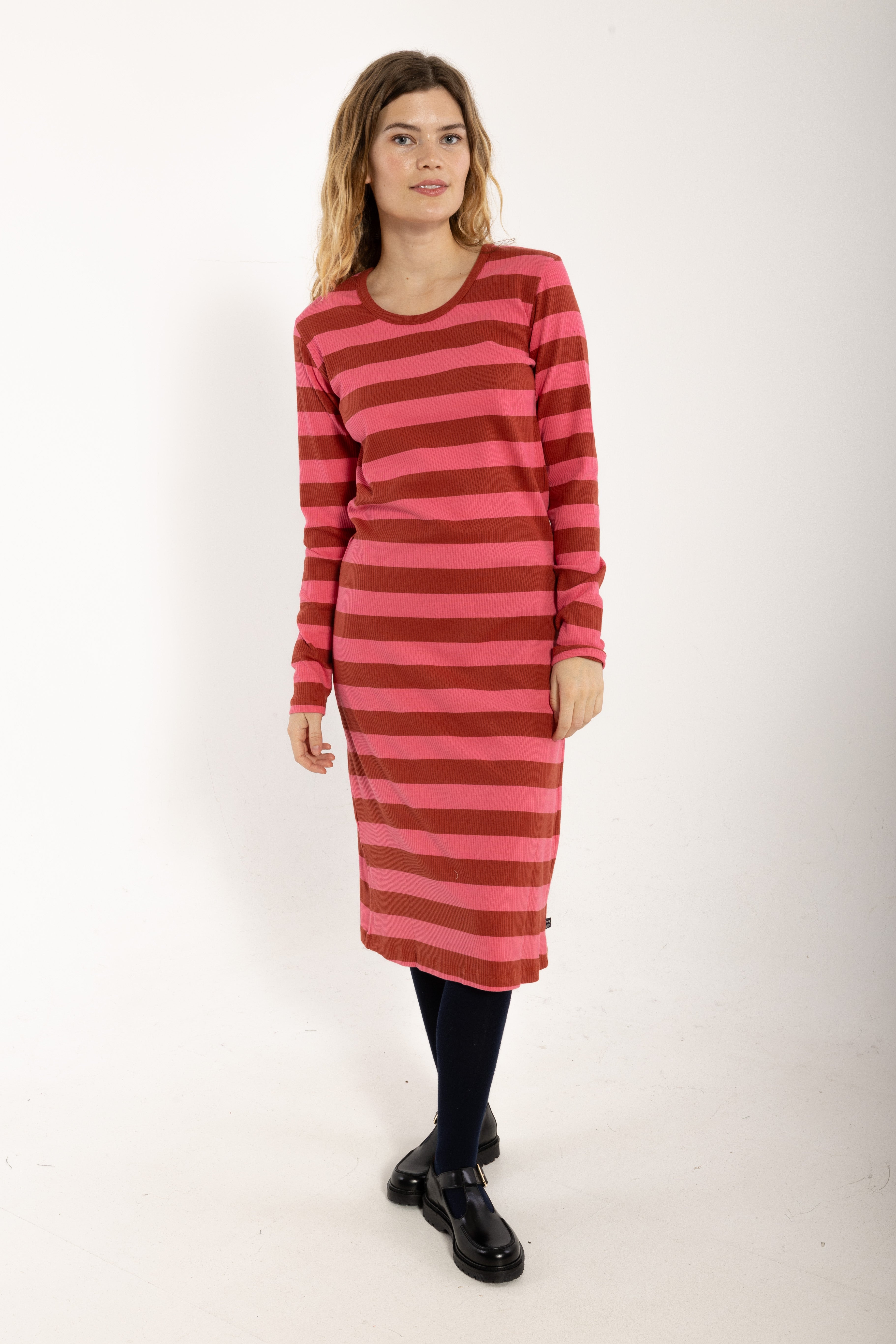 Danicon LS Ribbing Dresss Chili/Soft Cherry