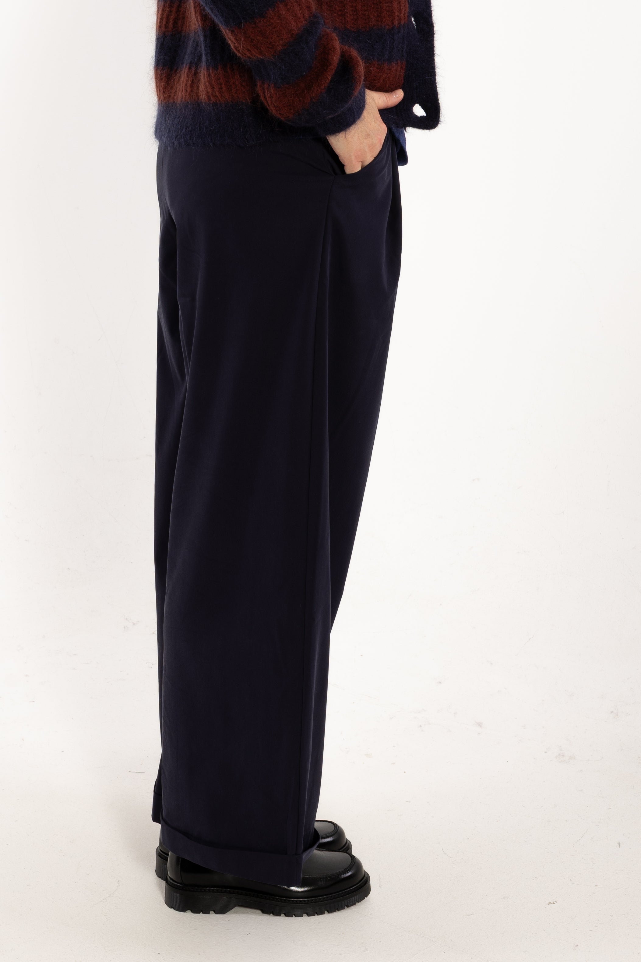 Danowl Smooth Viscose Pants Dark Navy