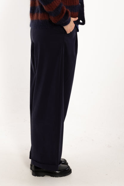 Danowl Smooth Viscose Pants Dark Navy
