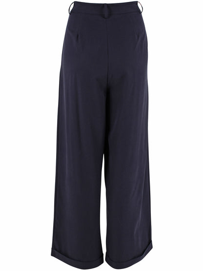 Danowl Smooth Viscose Pants Dark Navy