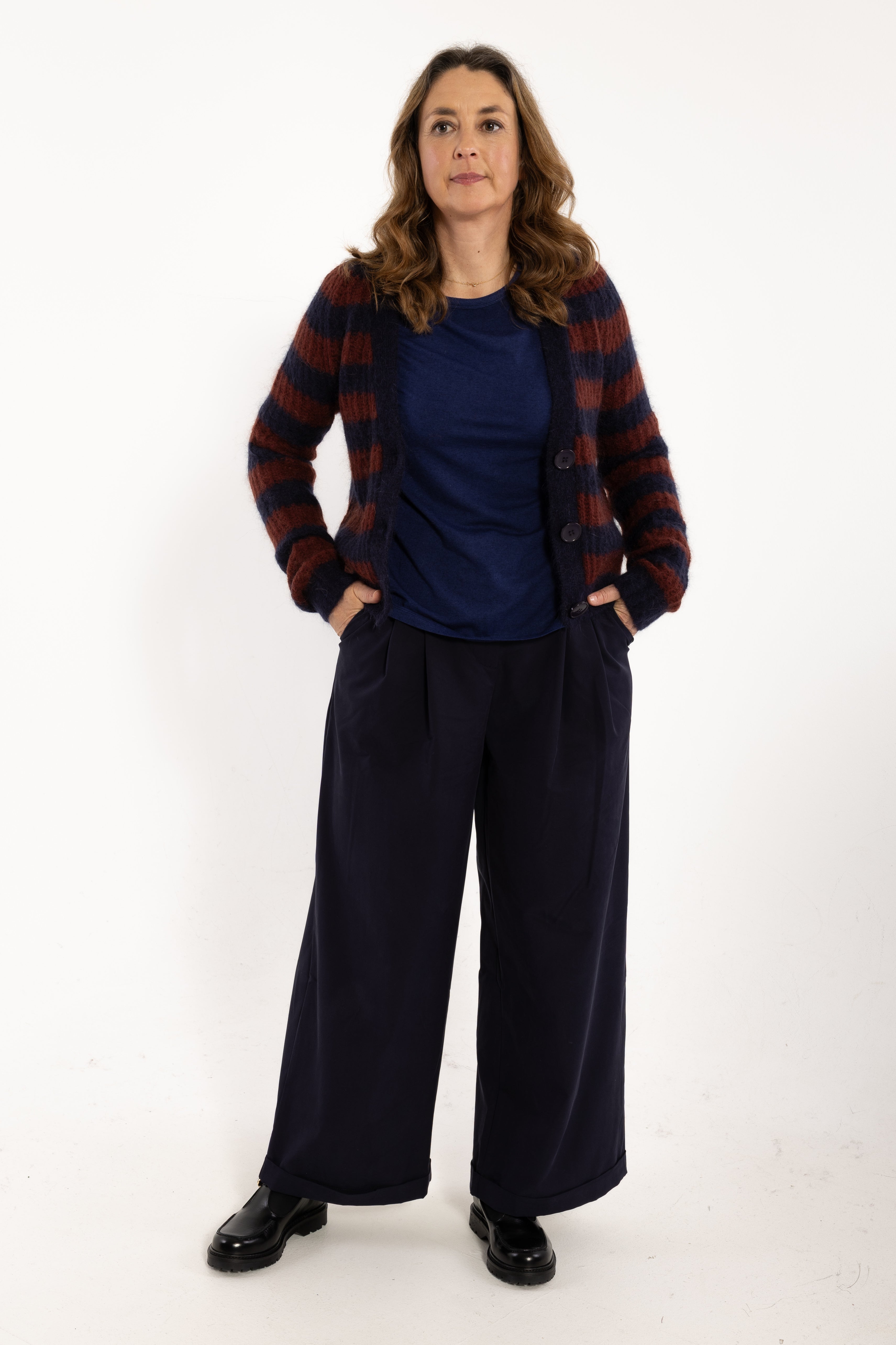 Danowl Smooth Viscose Pants Dark Navy
