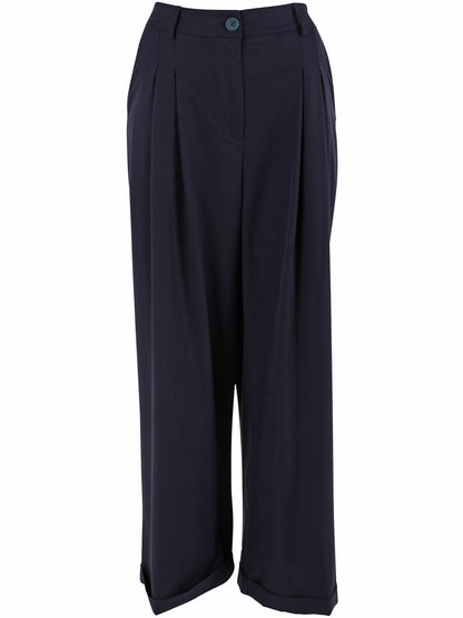Danowl Smooth Viscose Pants Dark Navy