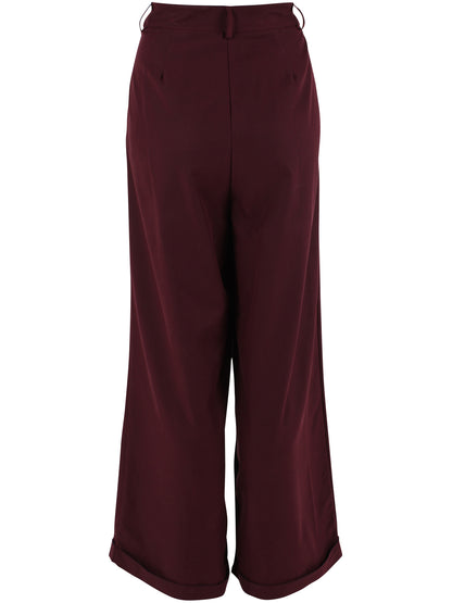 Danowl Smooth Viscose Pants Dark Wine