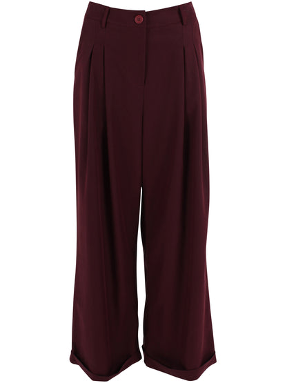 Danowl Smooth Viscose Pants Dark Wine