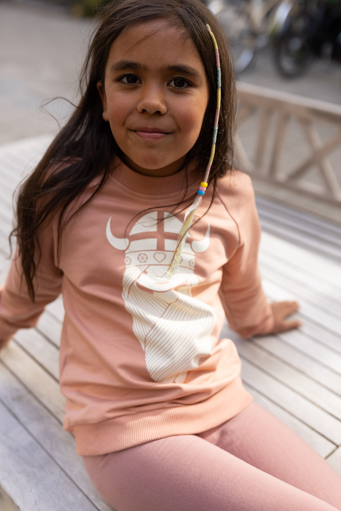 Sweatshirt til børn med vikingen Freja